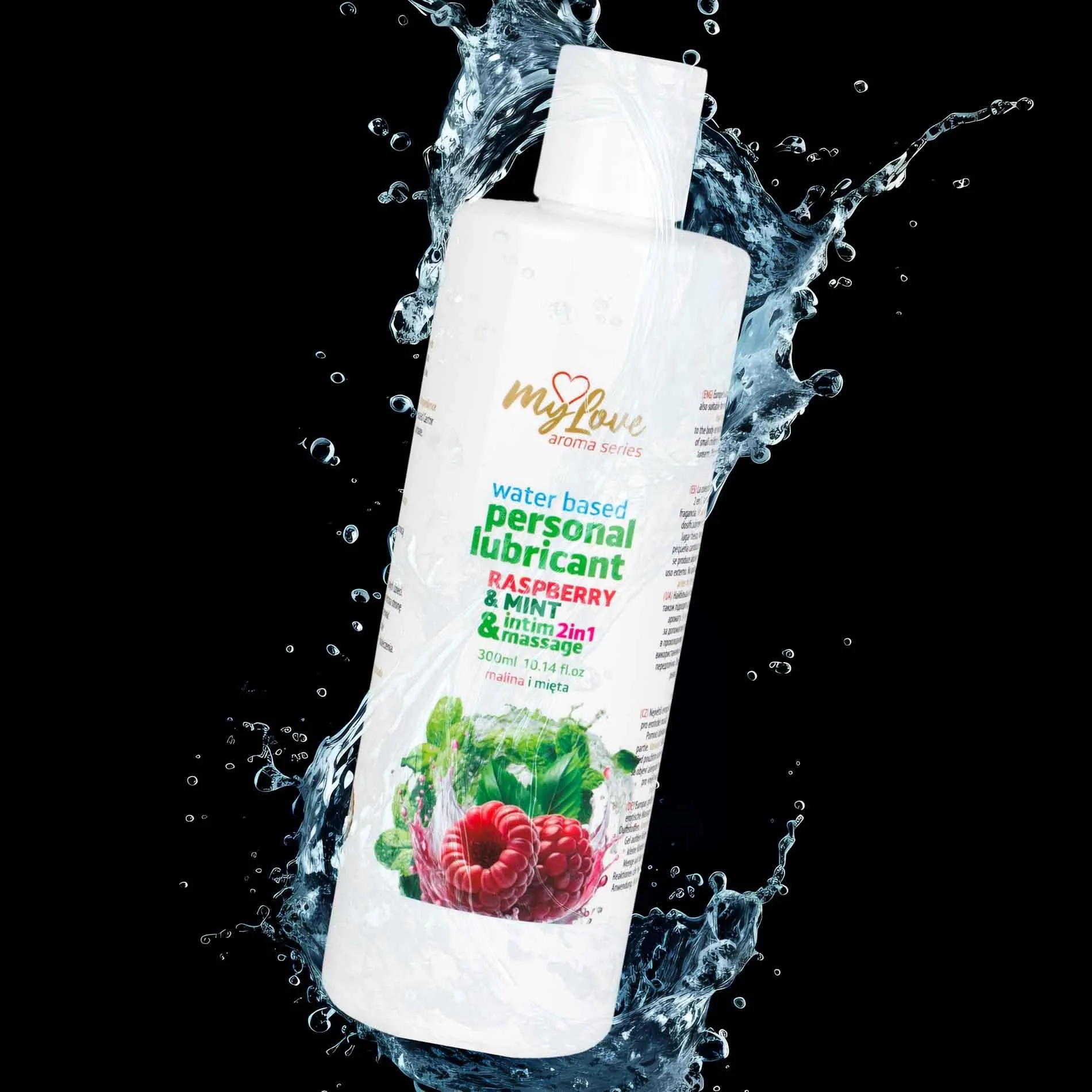 MyLove Aroma Series Intim&Massage 2in1 Raspberry & Mint - Lubrykant, Malina i mięta, 300 ml