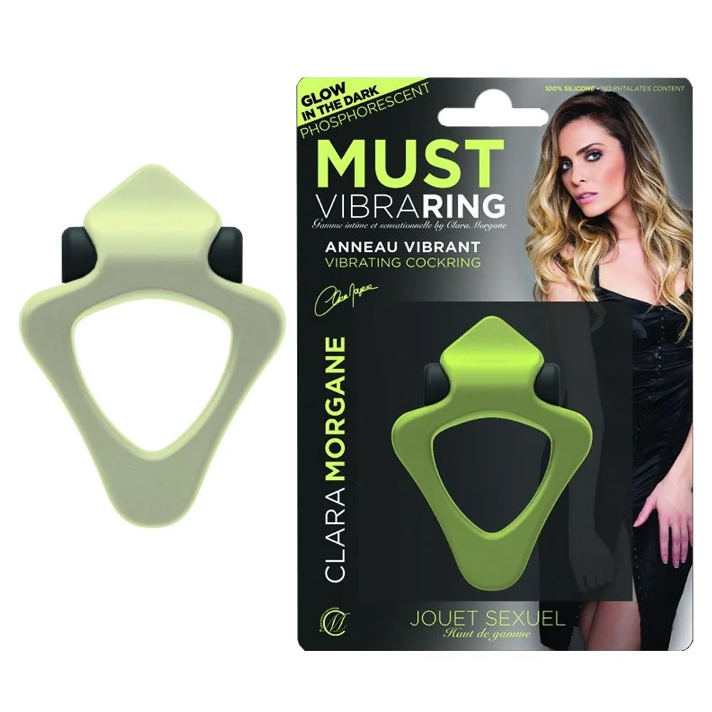CLARA MORGANE PRO Must Vibra Ring Phosphorescent - Pierścień wibracyjny, Zielony, 6.8 cm