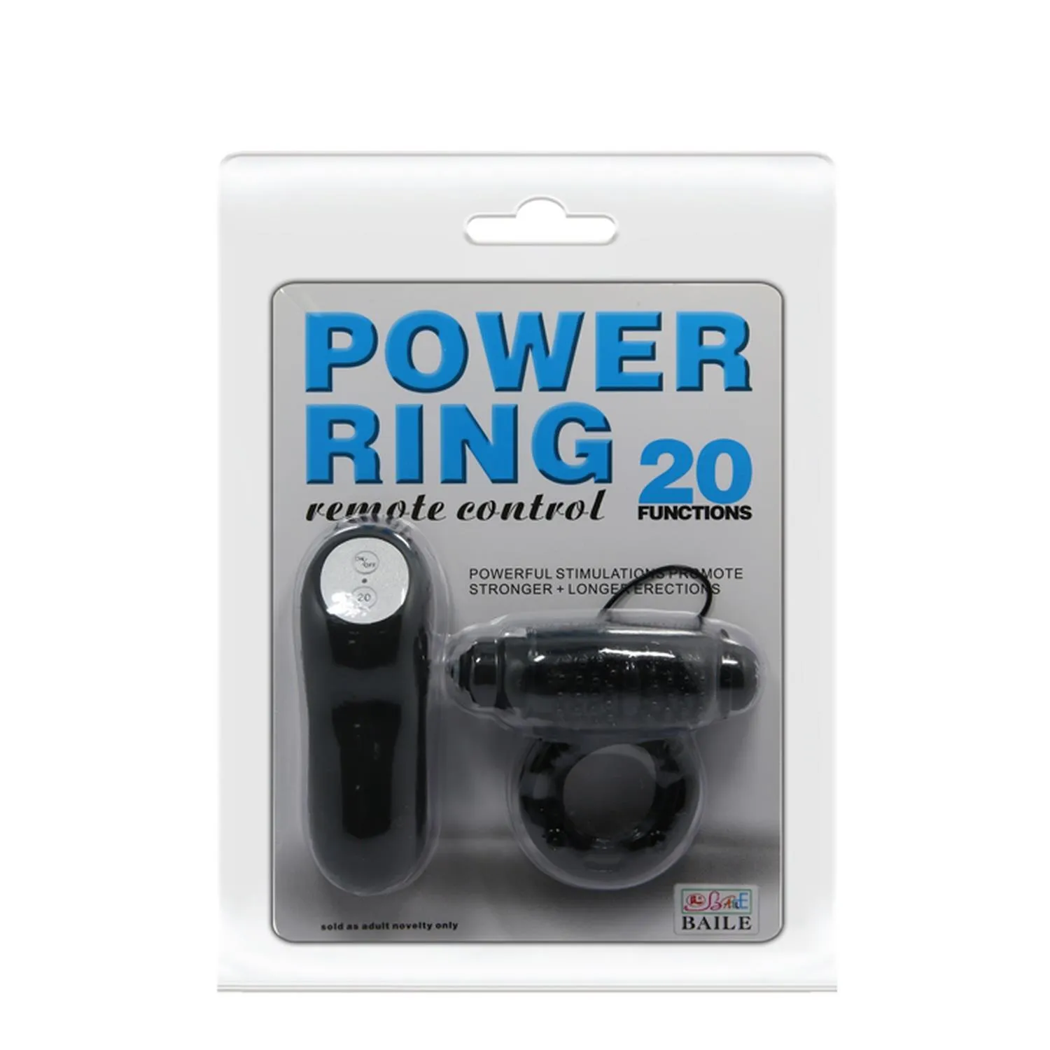 Виброкольцо Baile Power Ring 20, 7.5 см (черный)