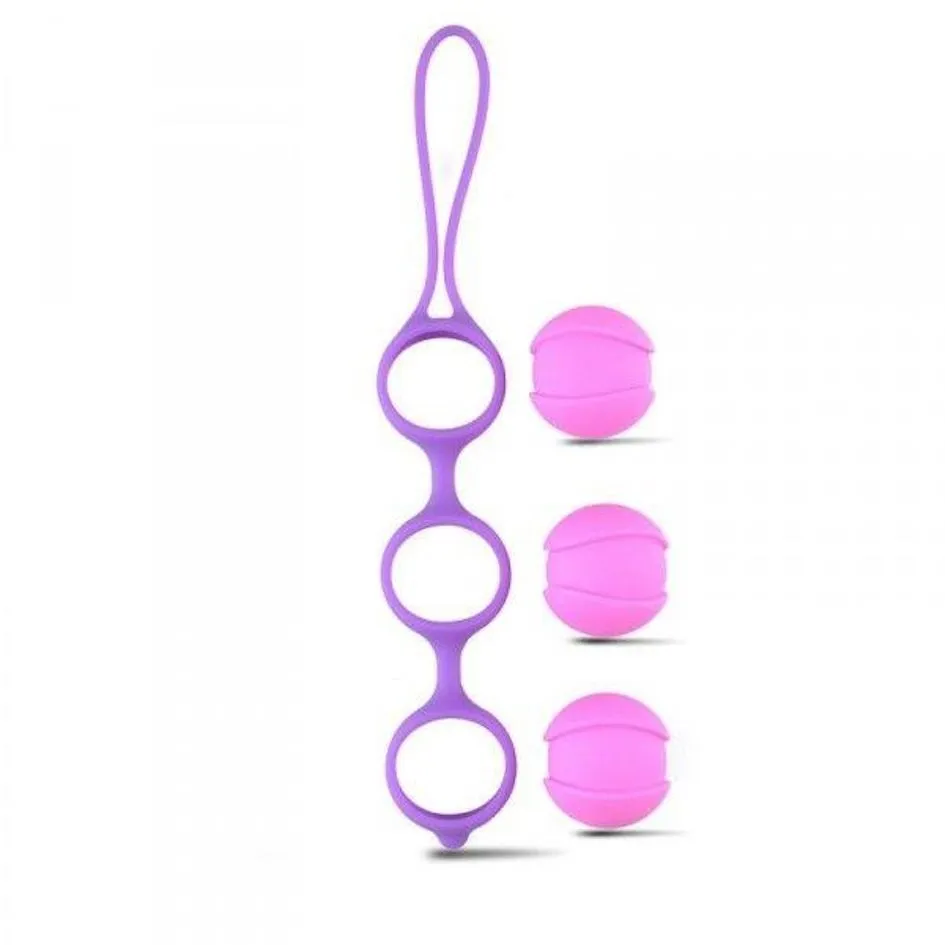 Toyz4lovers Bi-Balls Triple - Kulki gejszy, Fioletowy, 21 cm