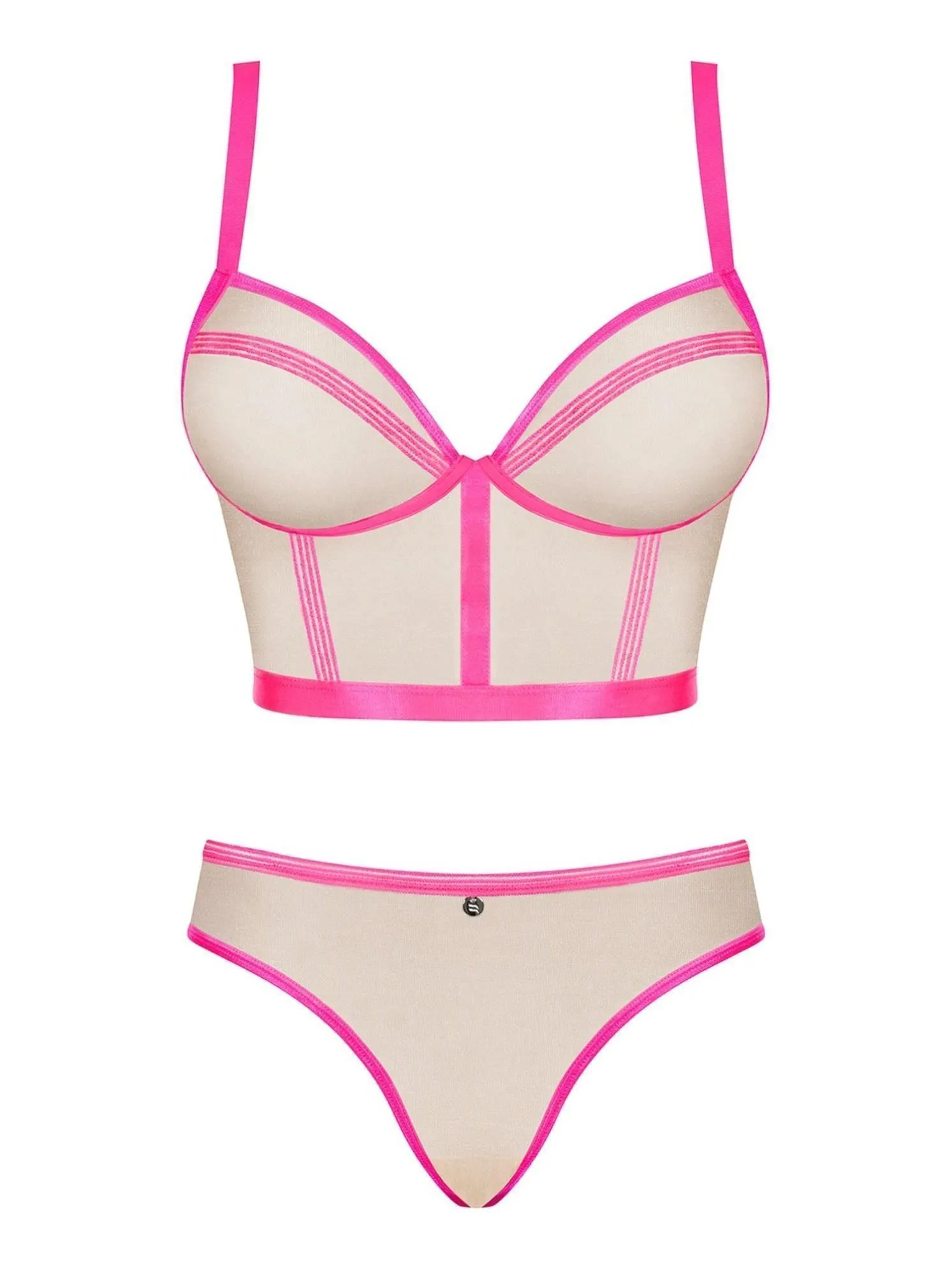 Obsessive Nudelia - Komplet bielizny, S/M