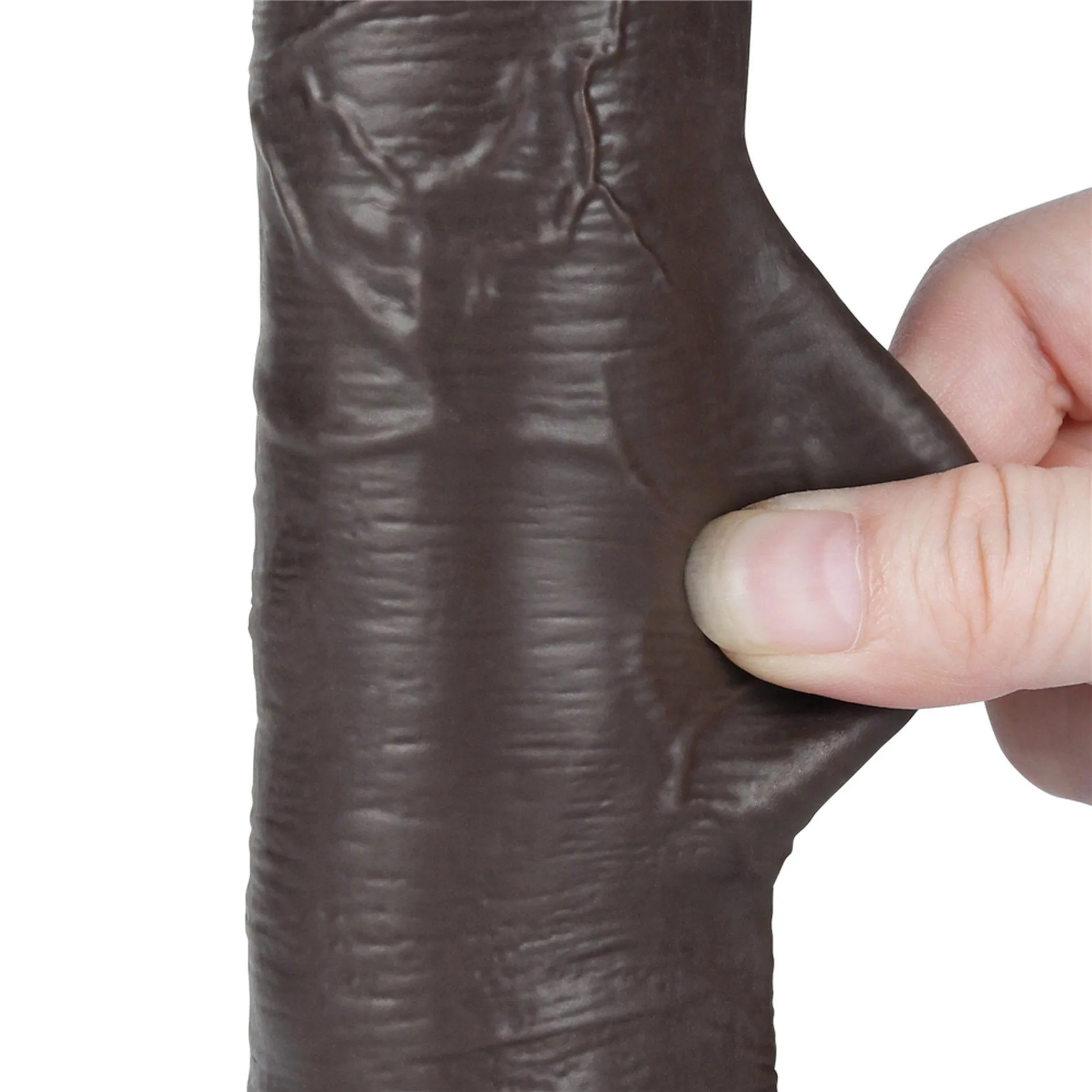 Lovetoy Sliding-Skin Dual Layer Dong - Dildo, Czarny, 20.8 cm