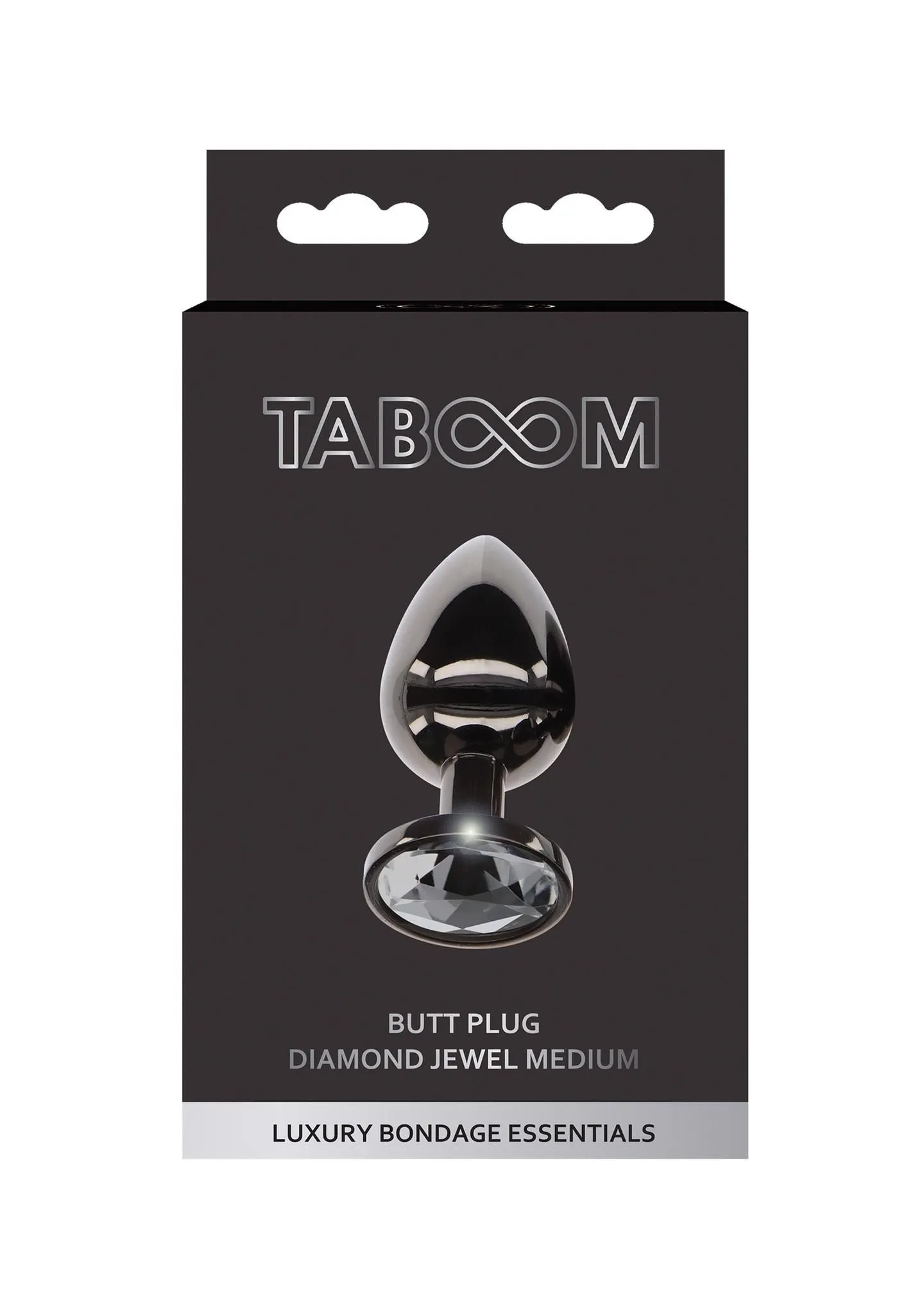 Анальная пробка Taboom Butt Plug With Diamond Jewel M, 8.5 см (черный)