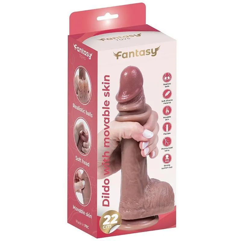 Фалоімітатор Fantasy with Foreskin, 22 см (тілесний)