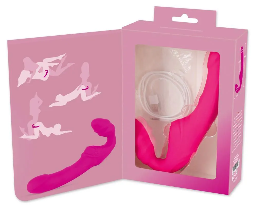Страпон с вибрацией Vibrating Strapless Strap-On, 21,8 см (розовый)
