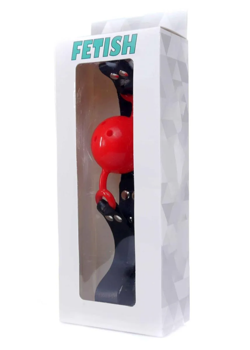 Кляп Fetish B - Series Ball Gag, 4.2 см (черный с красным)