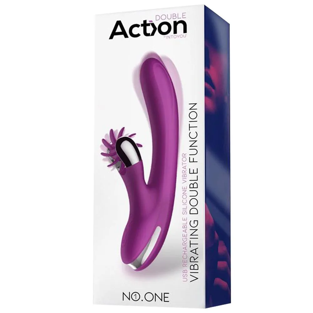 Вибратор-кролик Action No.One Vibrating Double Function 2.0, 24 см (фиолетовый)