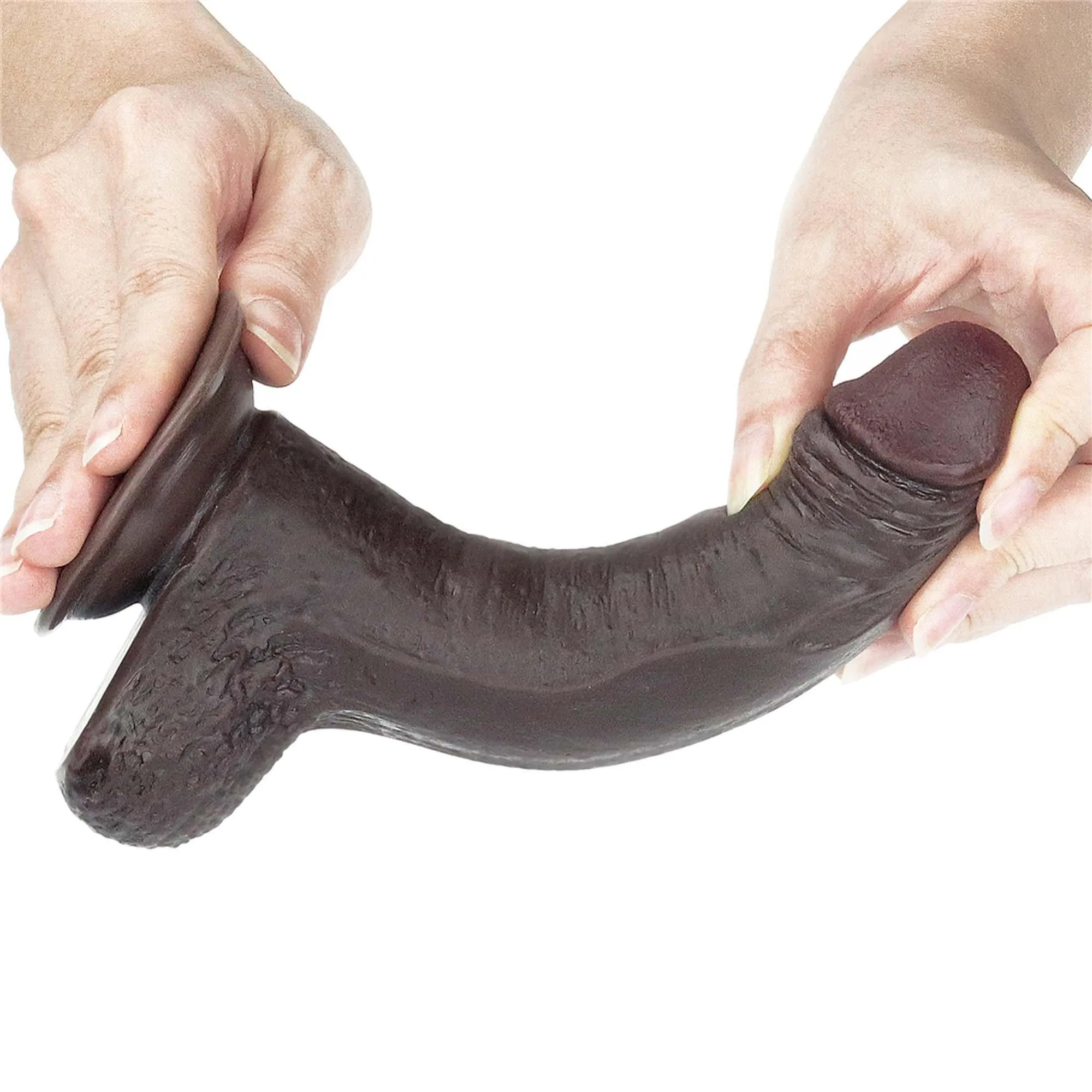 Фалоімітатор із присоскою LoveToy Sliding-Skin Dildo 7, 17,5 см (коричневий)