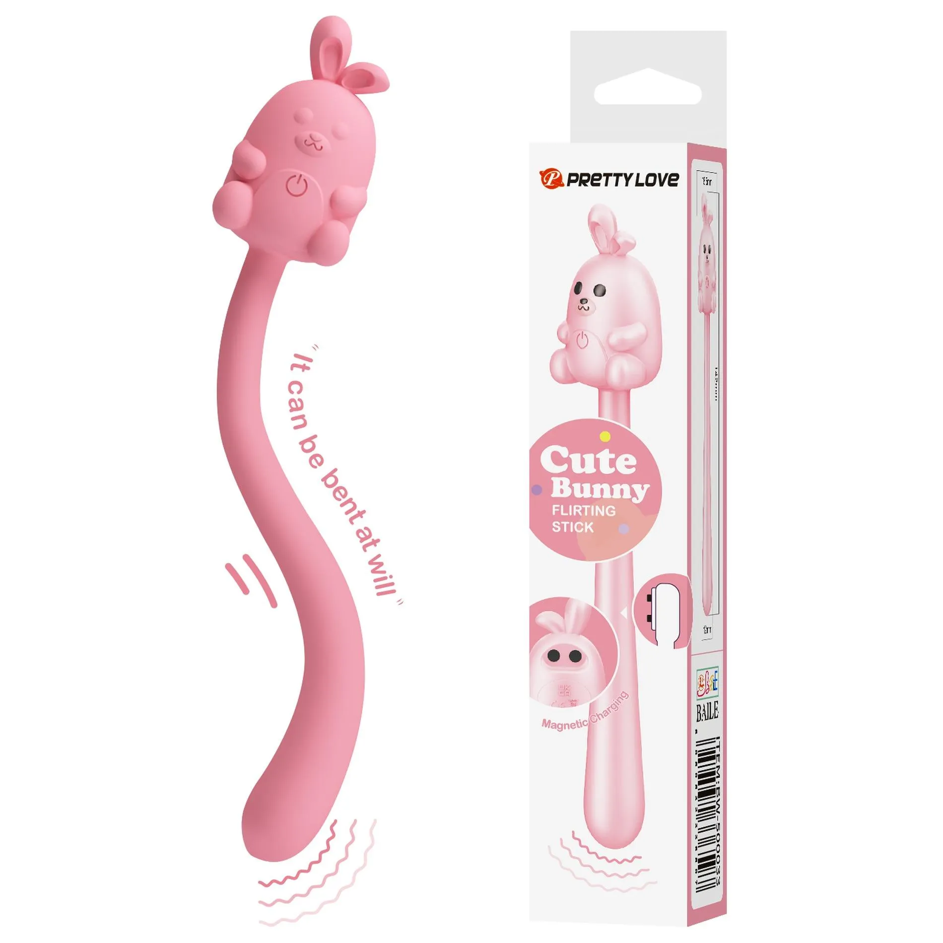 Вібратор Pretty Love Cute Bunny, 14.2 см (рожевий)