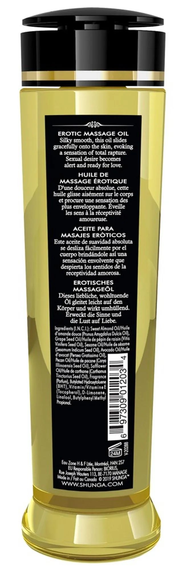 Shunga Massage Oil Stimulation Peach - Olejek do masażu, Przezroczysty, Brzoskwinia, 240 ml