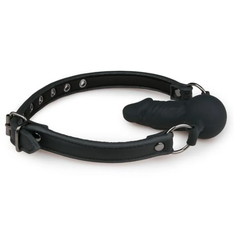 Кляп EasyToys Knebel-Ball Gag With Silicone Dong, 9.5 см (черный)