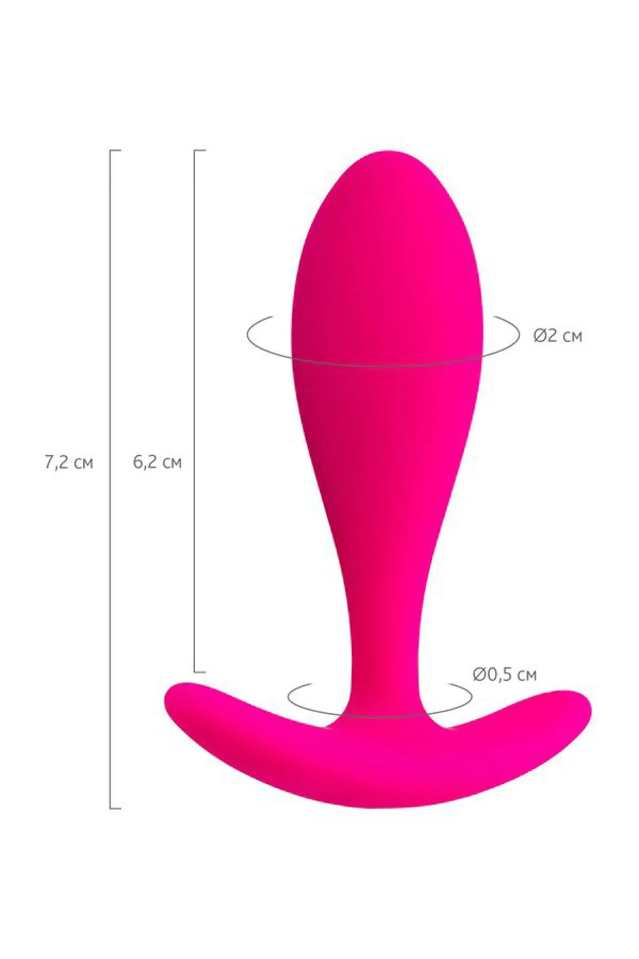 Анальная пробка ToDo Anal Plug Hub, 7.2 см (розовый)