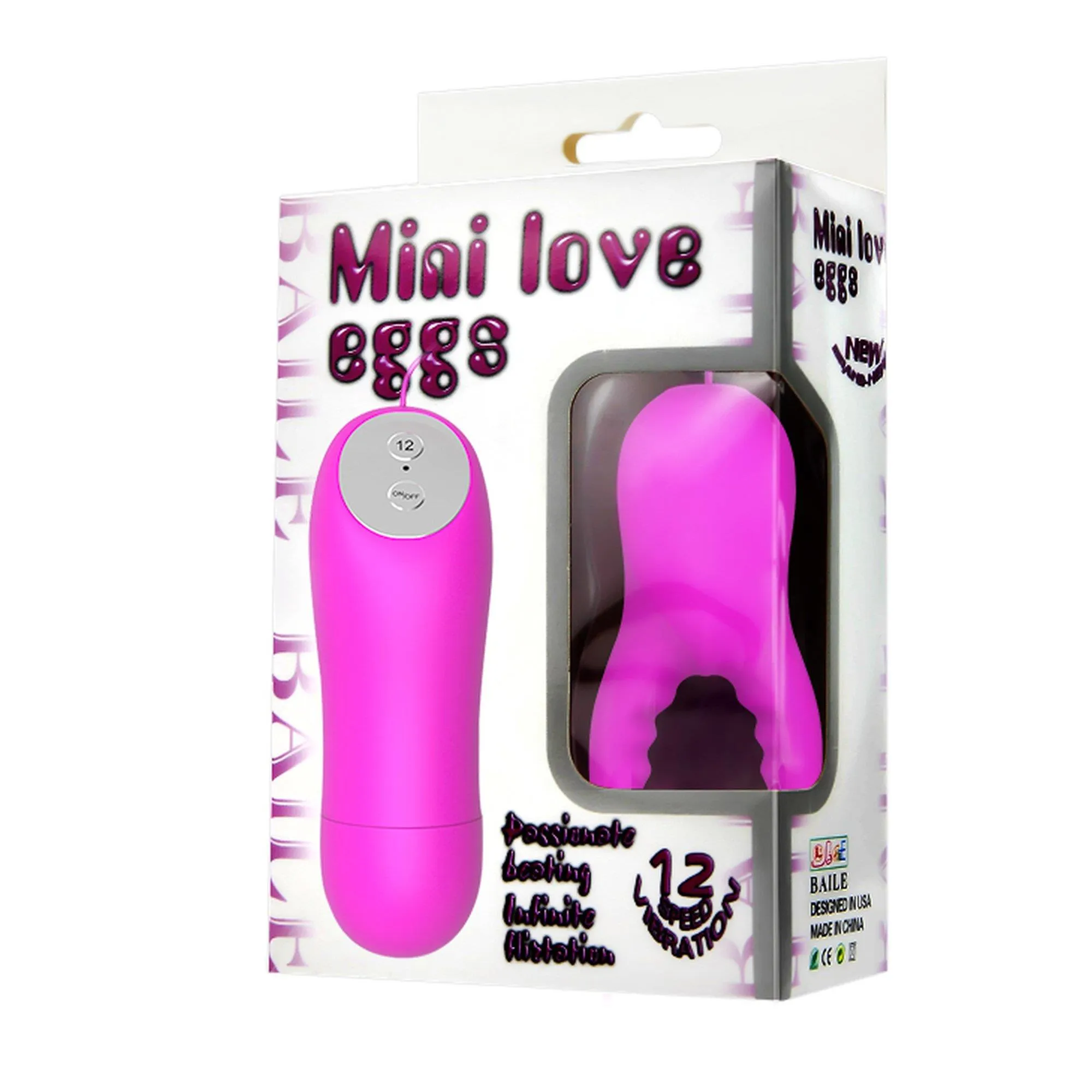 Pretty Love Mini Love Eggs - Wibrujące jajko, Różowy, 7.3 cm