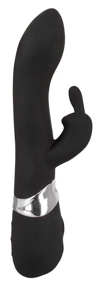 Sweet Smile Rechargeable Blacky - Wibrator królik, Czarny, 21 cm