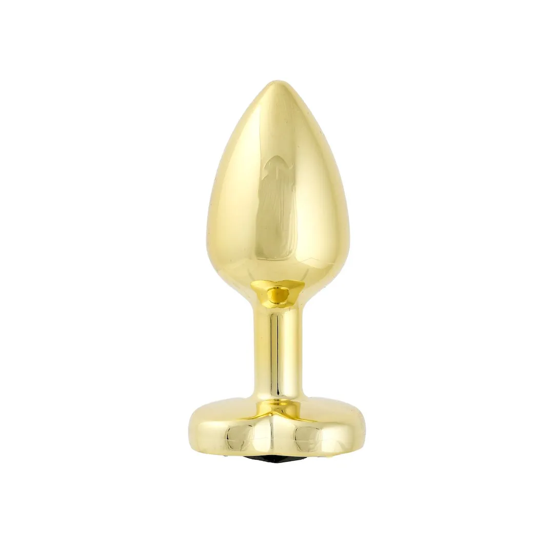 Simply Pleasure S - Korek analny z kryształkiem, Czarny, 7 cm, S