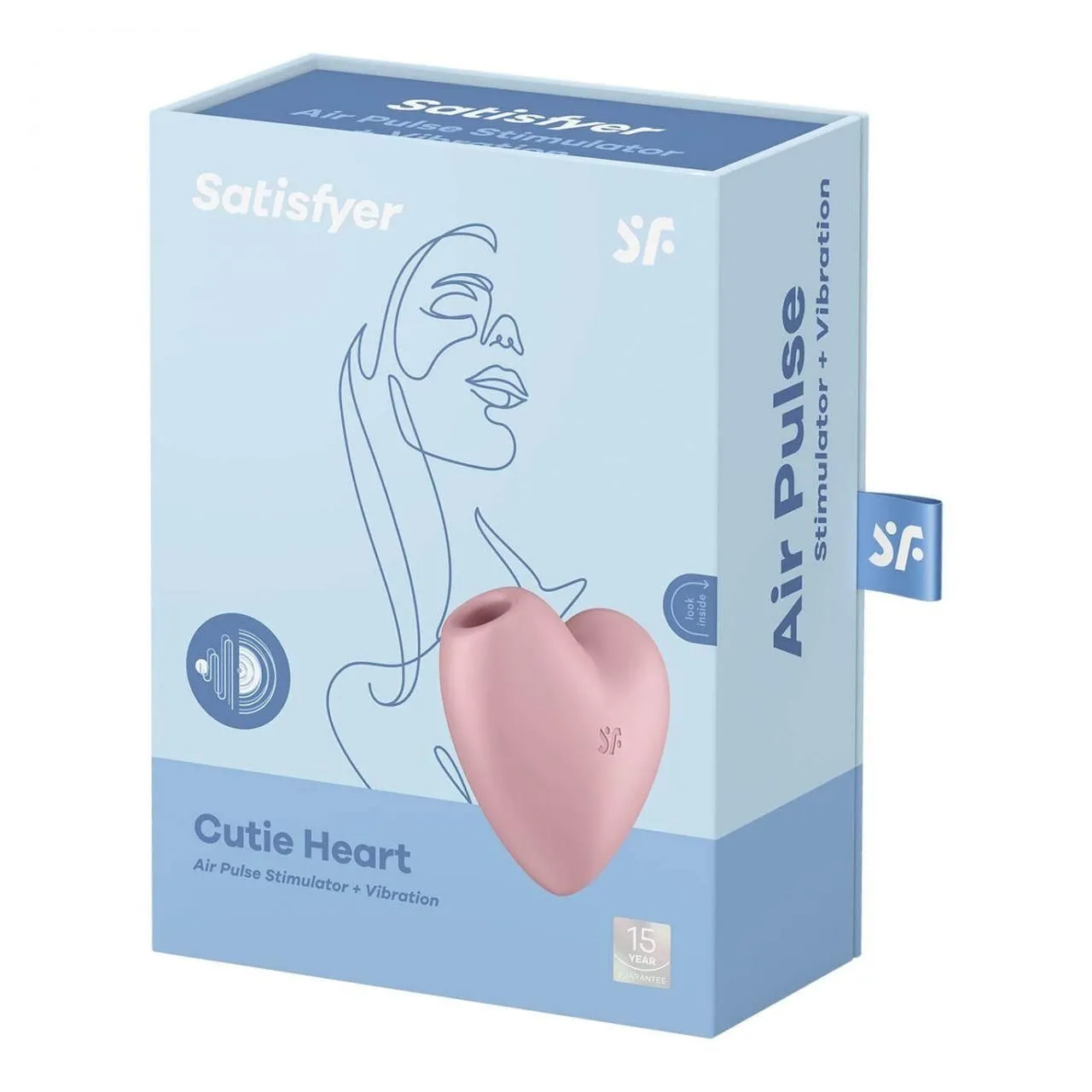 Satisfyer Cutie Heart - Bezdotykowy stymulator łechtaczki z wibracjami, Różowy, 7.8 cm