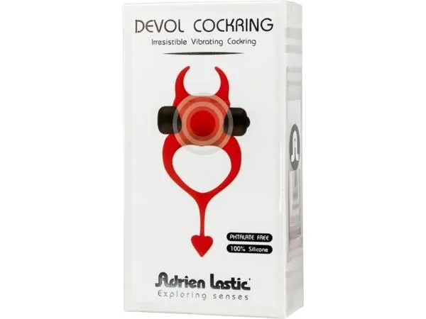 Эрекционное кольцо с вибрацией Adrien Lastic Devol, 10,8 см (красный)