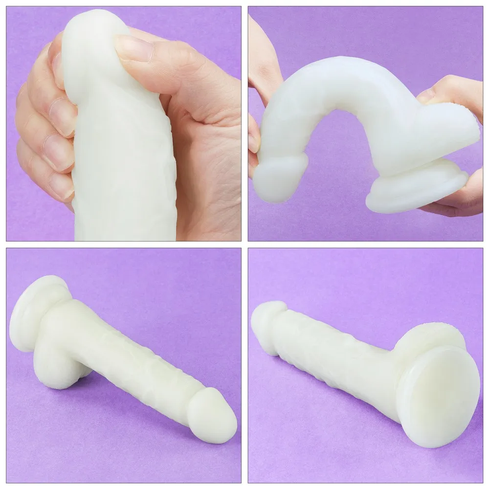 Неоновый фаллоимитатор LoveToy Lumino Play, 18 см (синий)