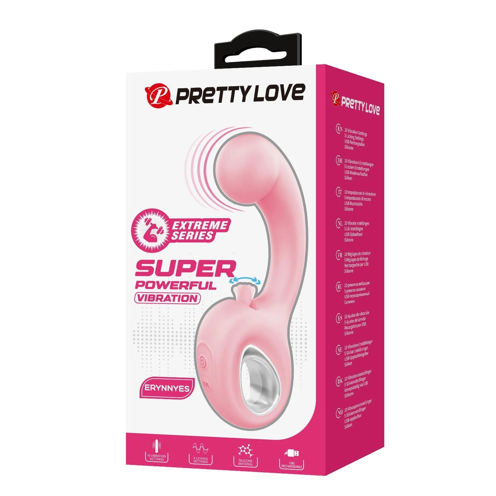 Вибратор Pretty Love Erynnyes Super Powerful, 15.4 см (розовый)