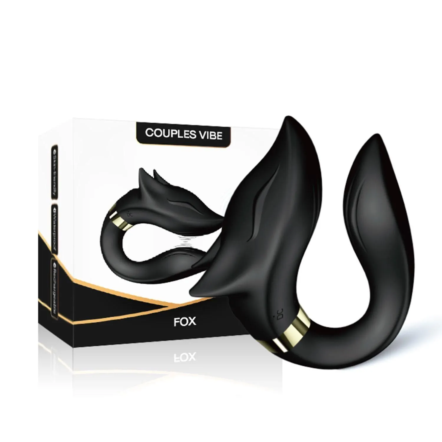 B - Series Joy Fox - Wibrator dla par, Czarny, 9.2 cm