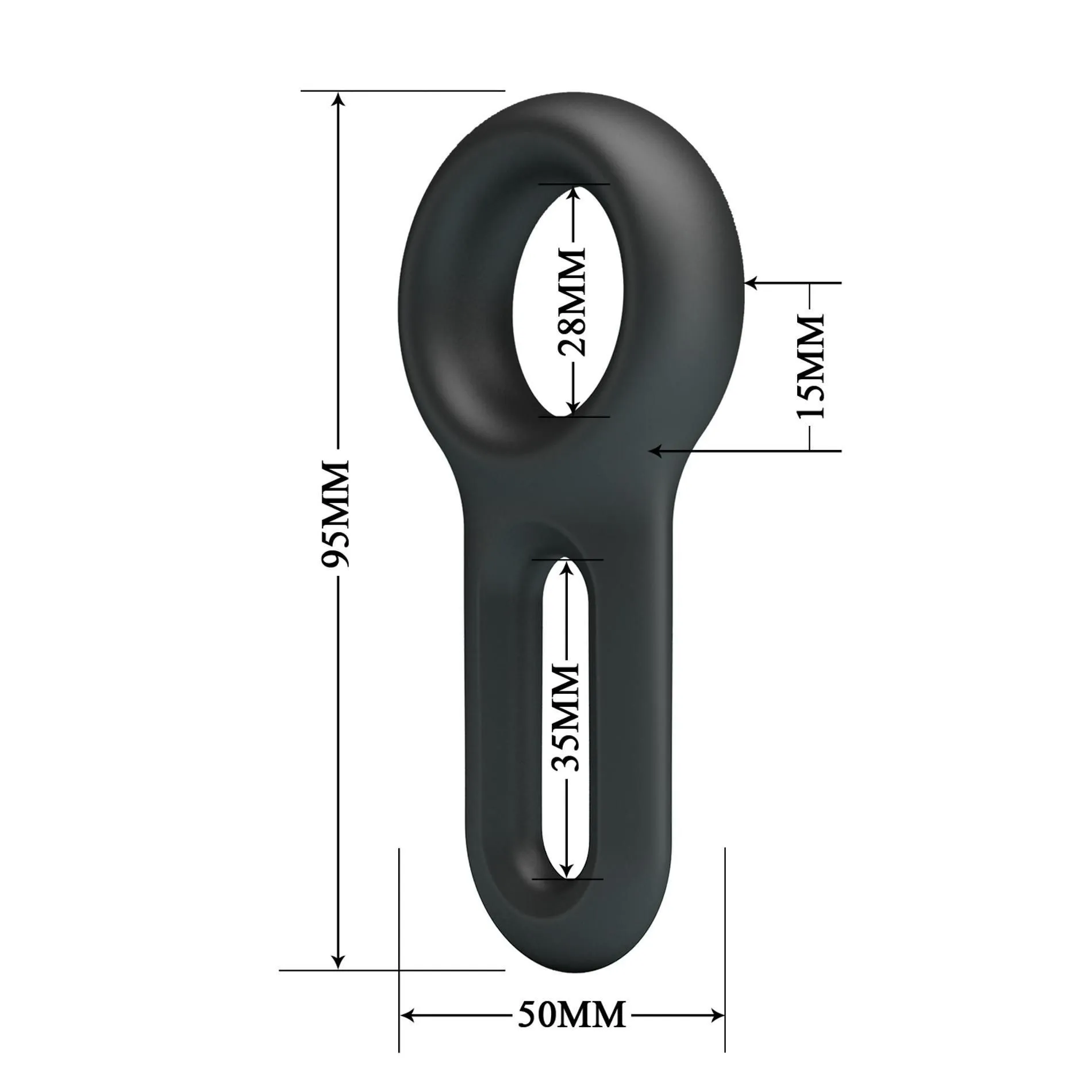 Эрекционное кольцо Crazy Bull Oniel Penis Ring, 9.5 см (черный)