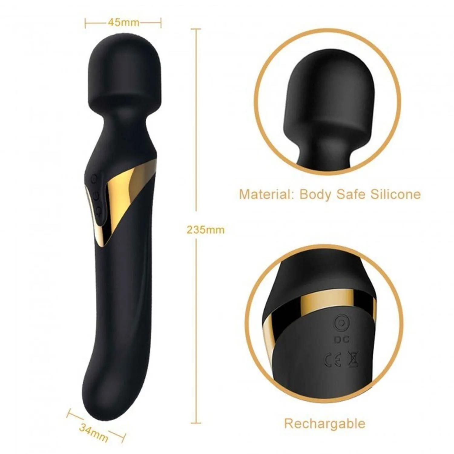 Dorcel Dual Orgasms - Wibromasażer, Czarny, 24 cm