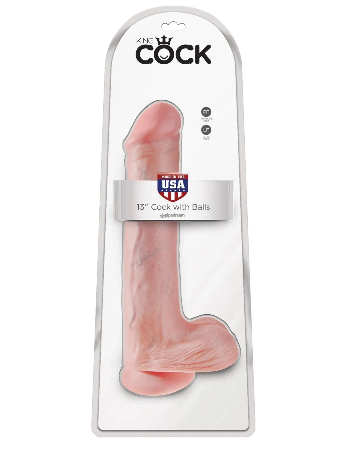Фалоімітатор King Cock 13" Cock with Balls, 36 см (тілесний)