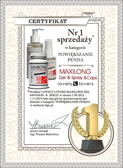 Гель для увеличения пениса Lovely Lovers Maxilong Gel, 150 мл