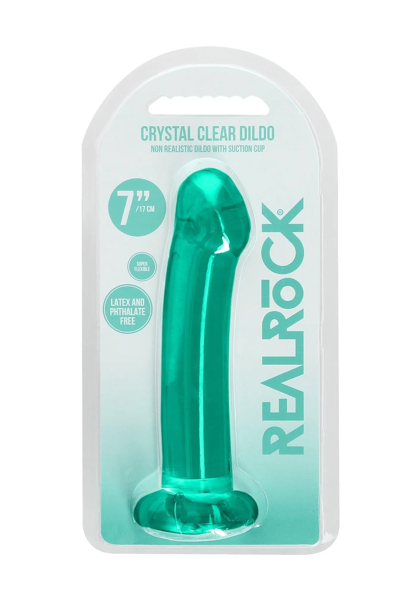 Фалоімітатор RealRock Crystal Clear 6.7", 17 см (зелений)