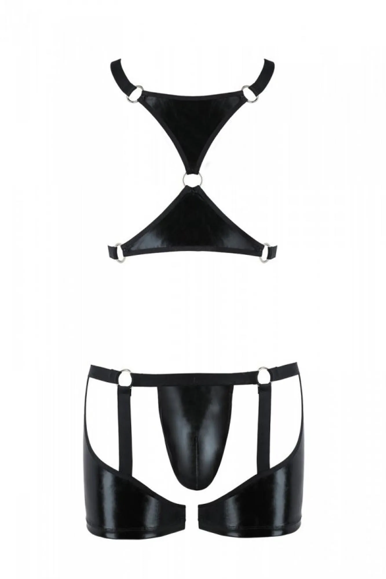Сексуальный мужской комплект Passion 047 SET ARON, XXL/XXXL (черный)