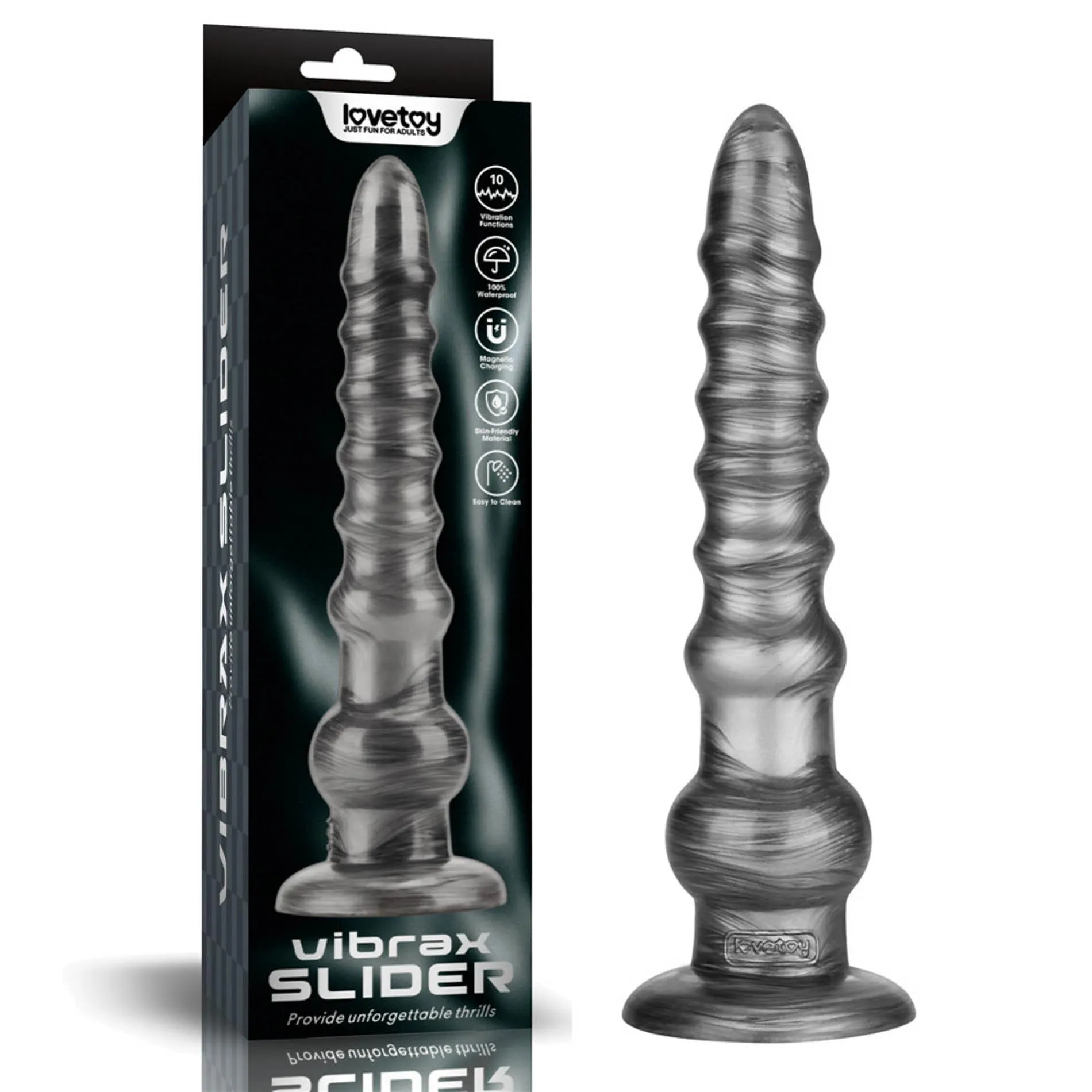 Вібратор King Sized Vibrating Vibrax Slider 12.5", 32.3 см (сірий)