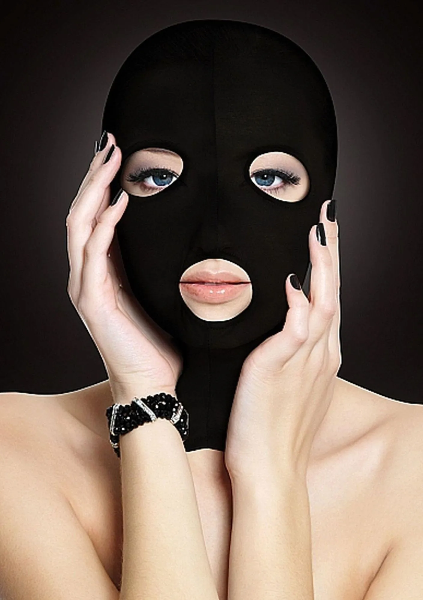 Ouch Subversion Mask - Maska na głowę z otworami na oczy i, Czarny, 39.5 cm