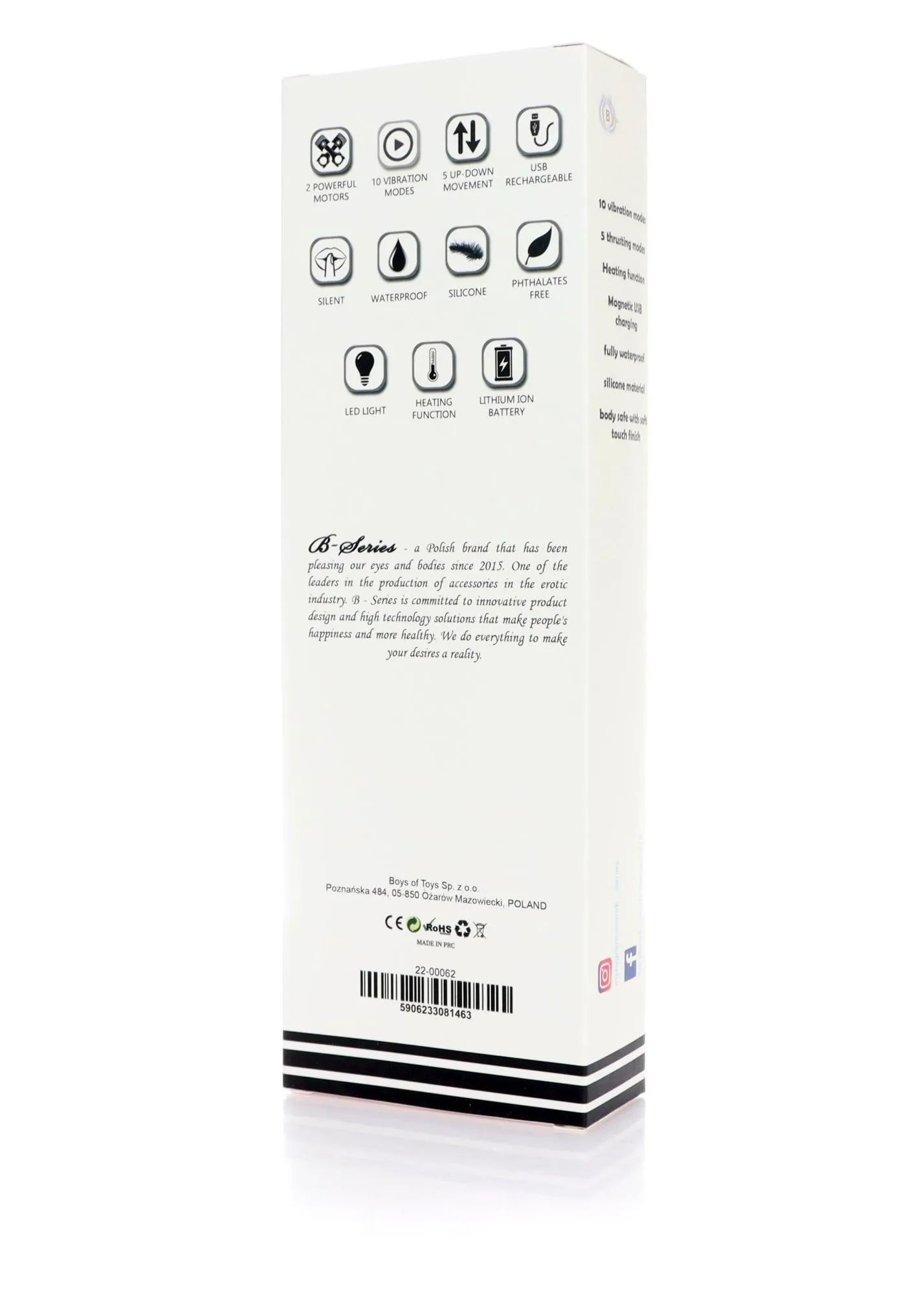 Вібратор-кролик B - Series Magic Rechargeable Thrusting, 19 см (рожевий)