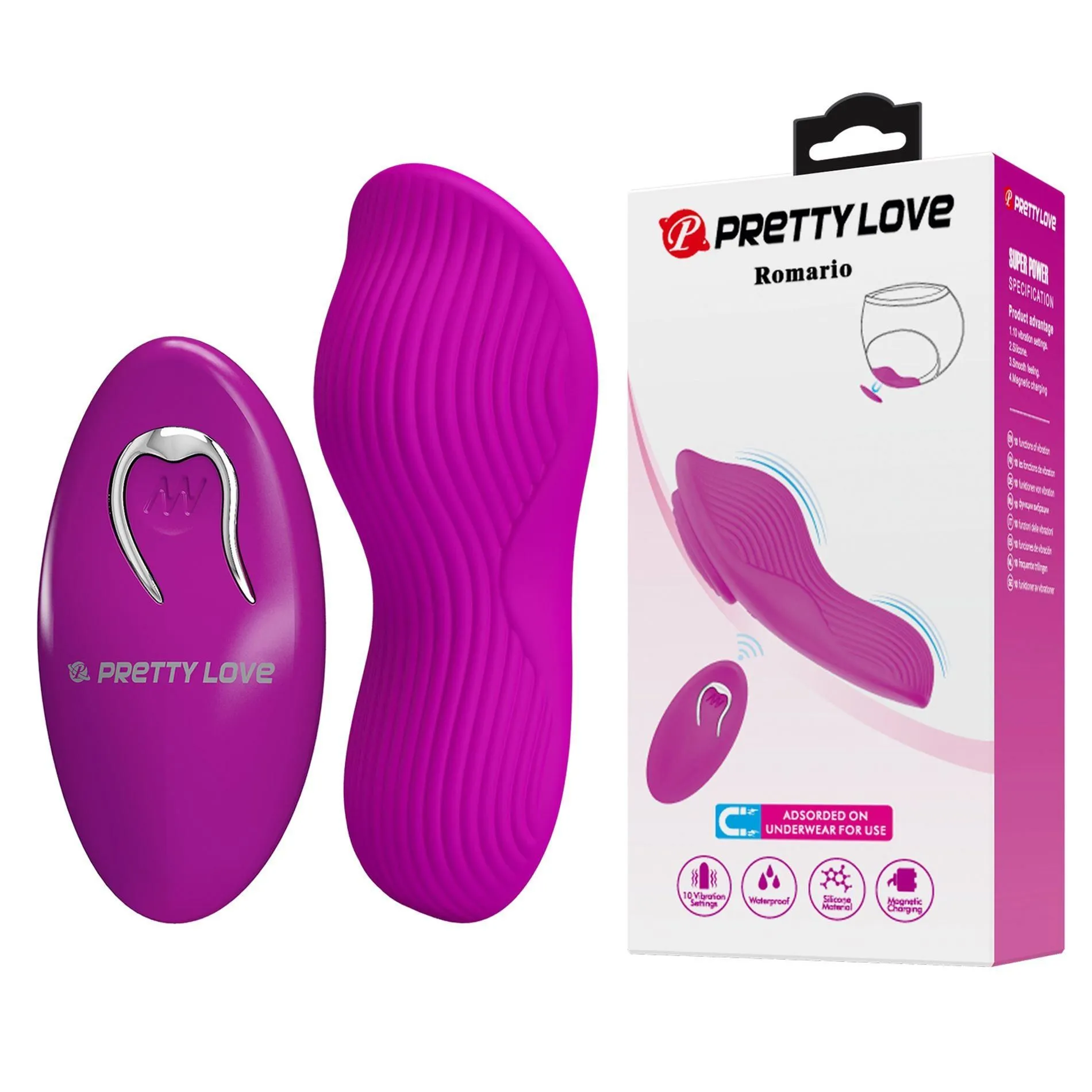 Pretty Love Romario - Wibrator do majtek, Fioletowy, 8.9 cm