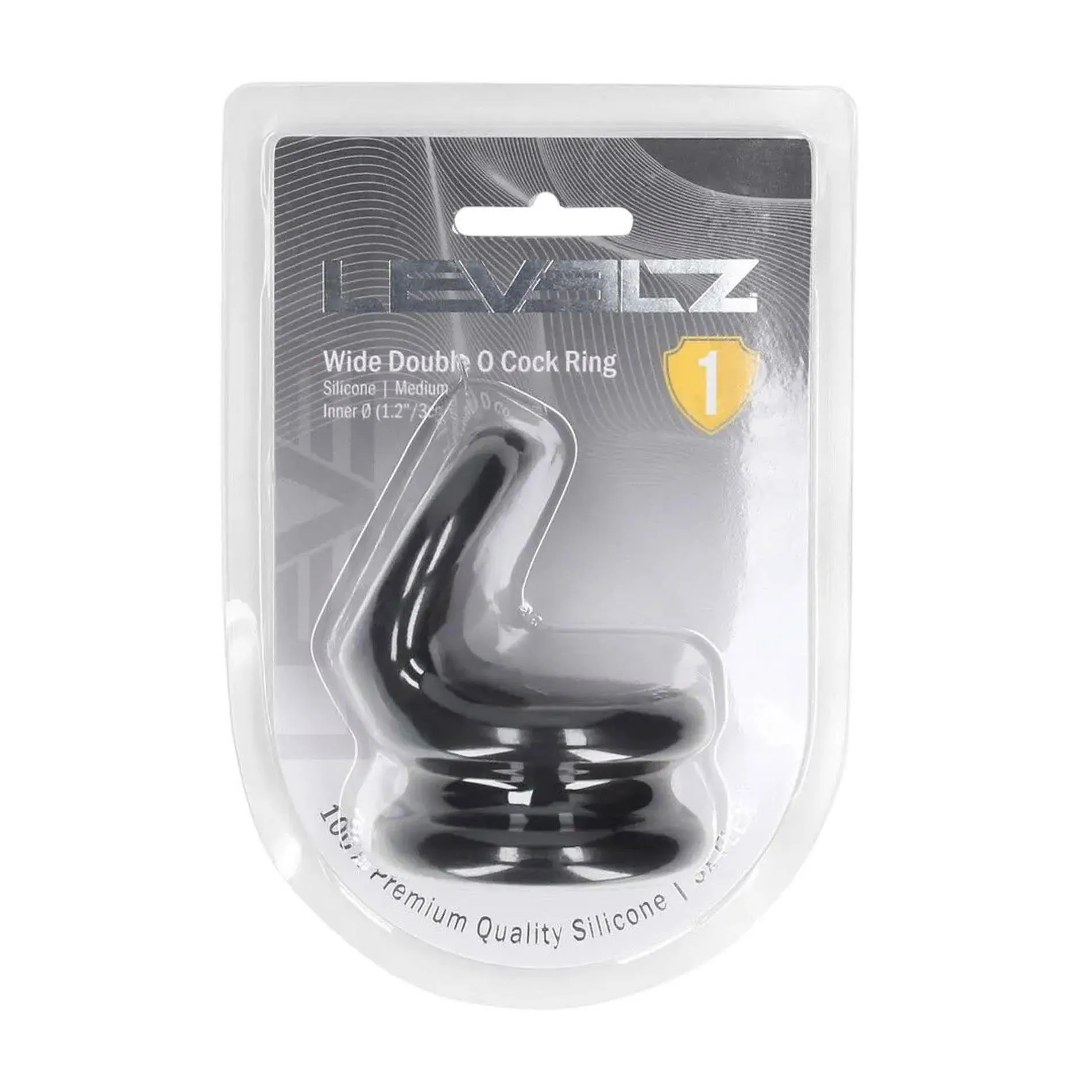 Кільце ерекційне Wide Double O Silicone Cockring M, 5.5 см (чорний)