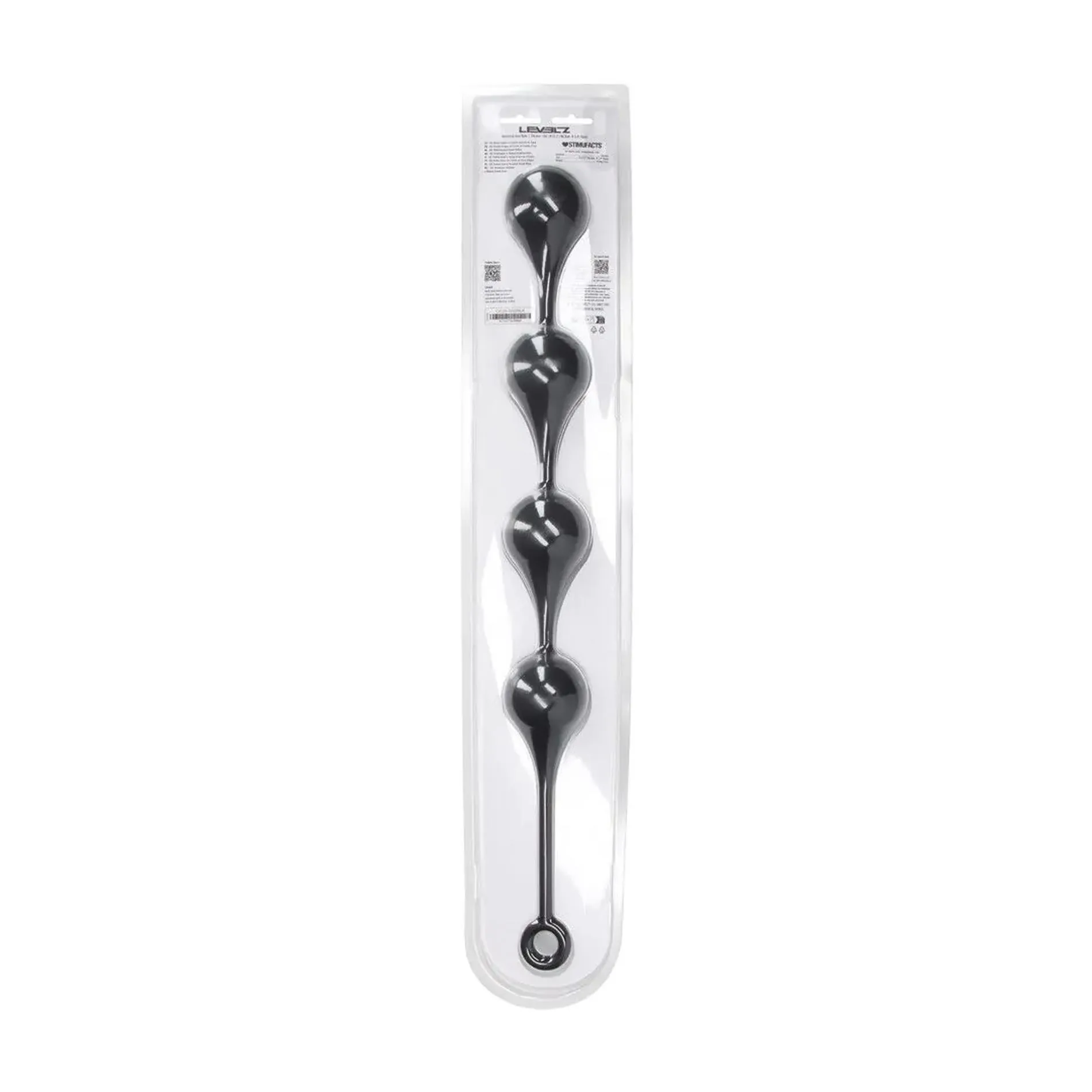 Shots Waterdrop Silicone Anal Balls - Kulki analne, Czarny, 56.5 cm
