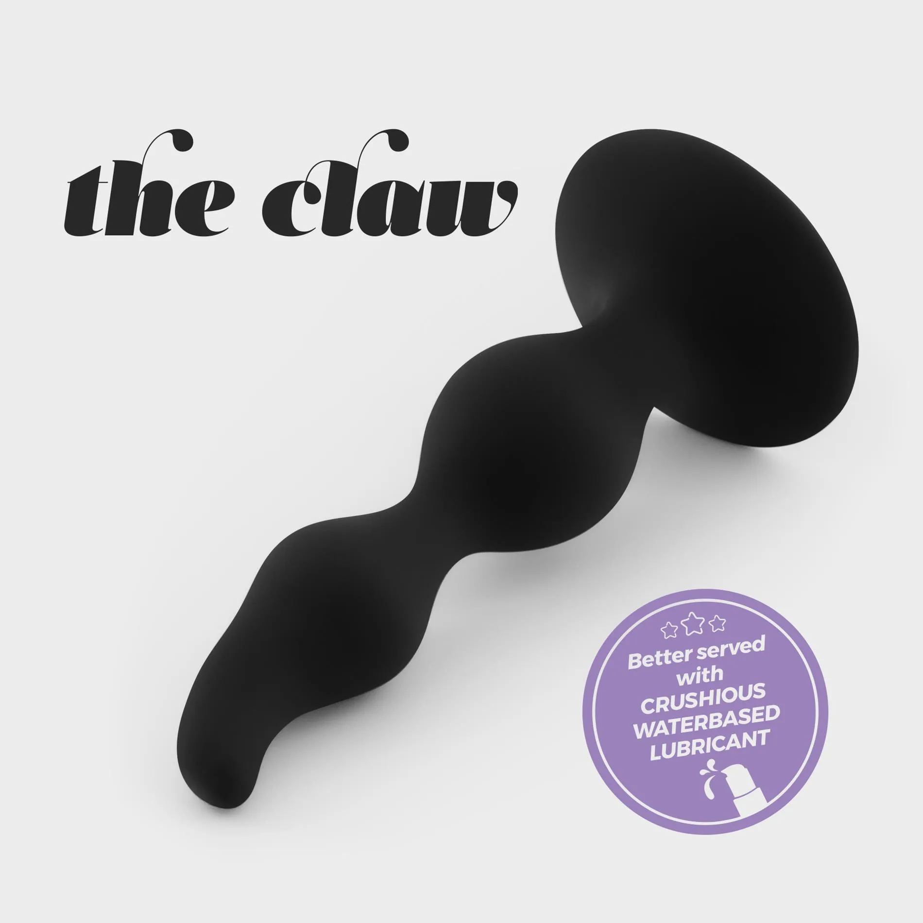 Crushious The Claw - Korek analny, Czarny, 12.5 cm