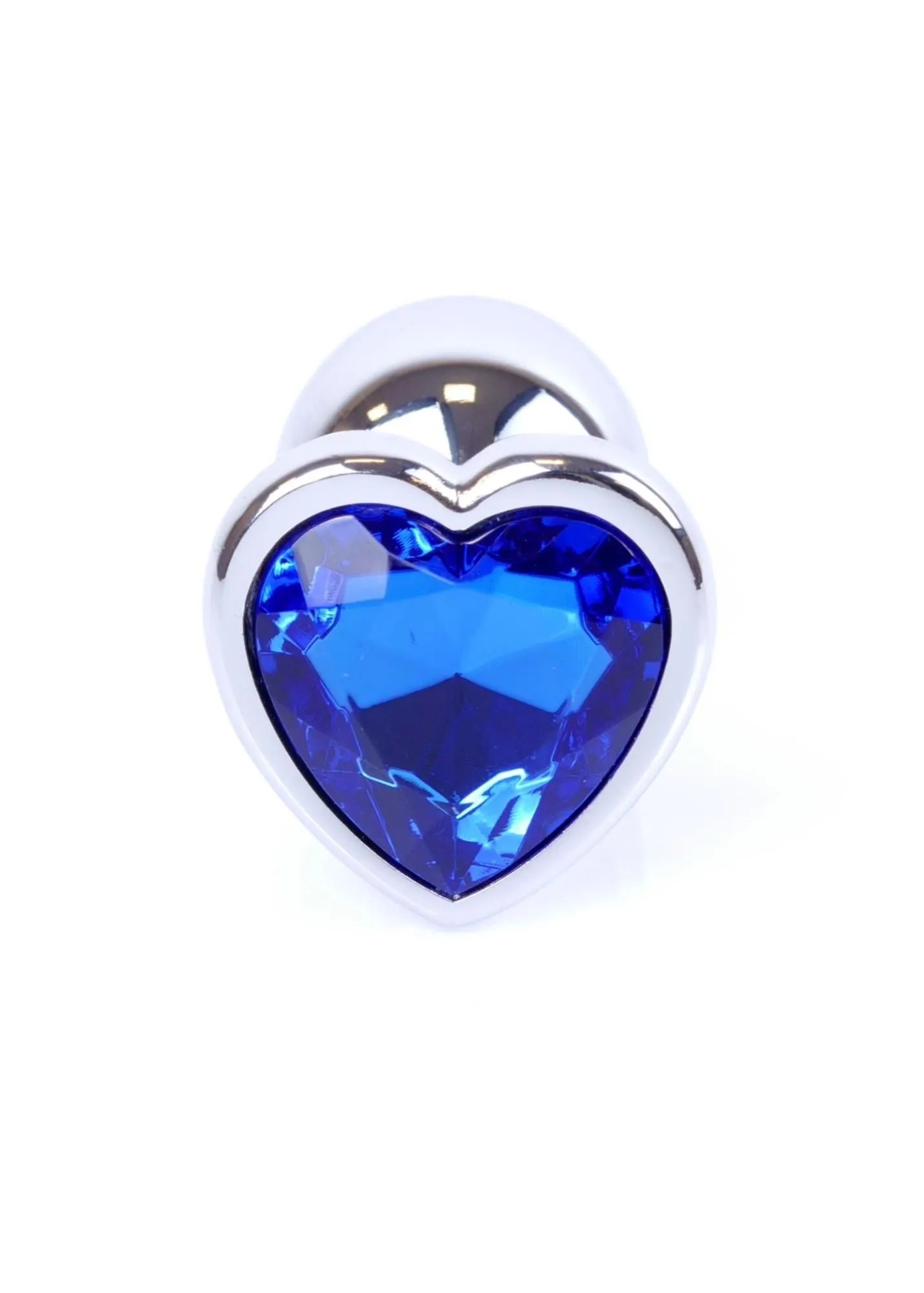 Анальная пробка MyLove Toys Jewellery Silver Heart Plug, 7 см (синий)