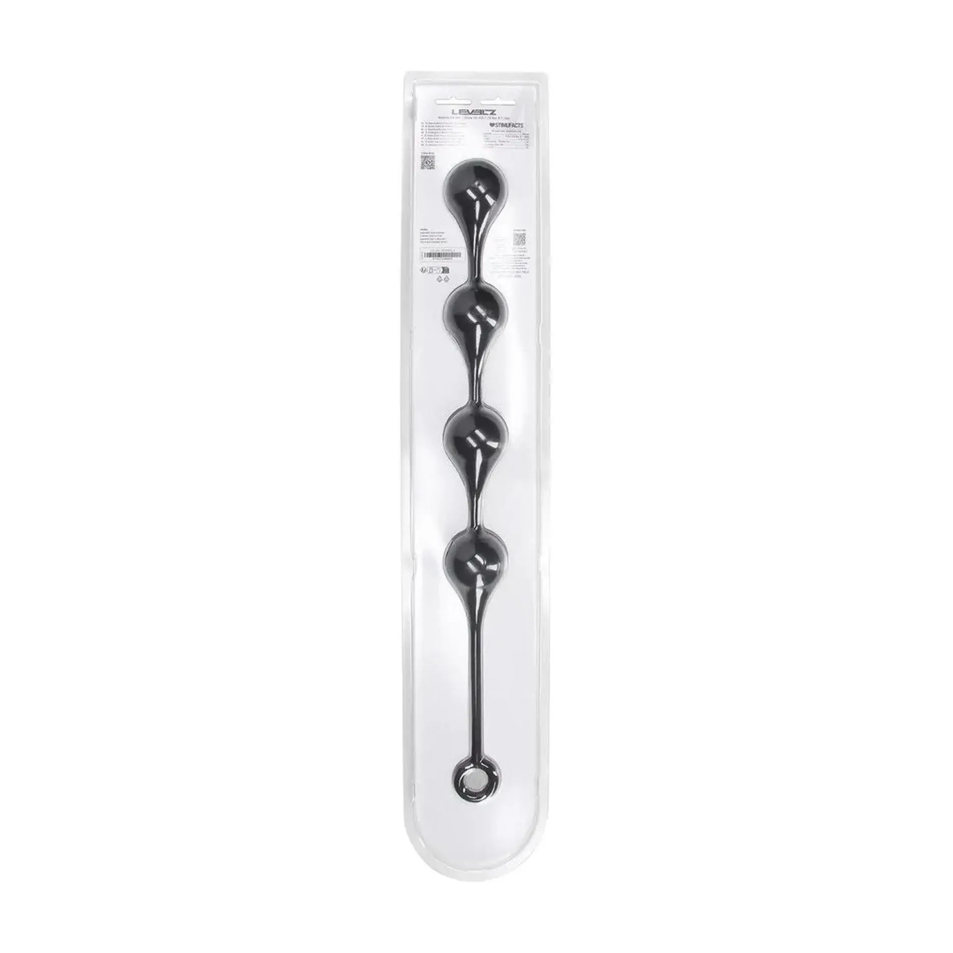 Анальные шарики Levelz by Shots Waterdrop Silicone Anal Balls XL, 49 см (черный)
