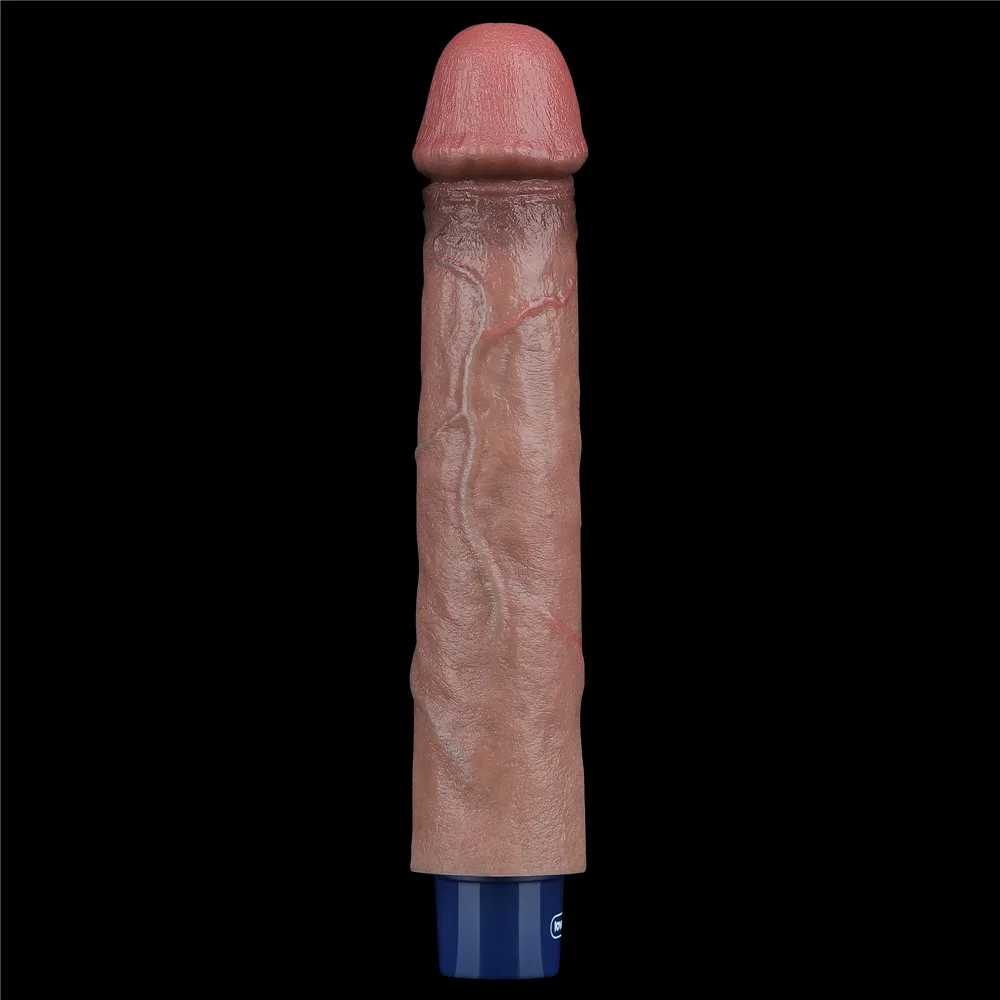 Lovetoy Real Softee 9" Platinum Silicone - Wibrator, Brązowy, 22.8 cm
