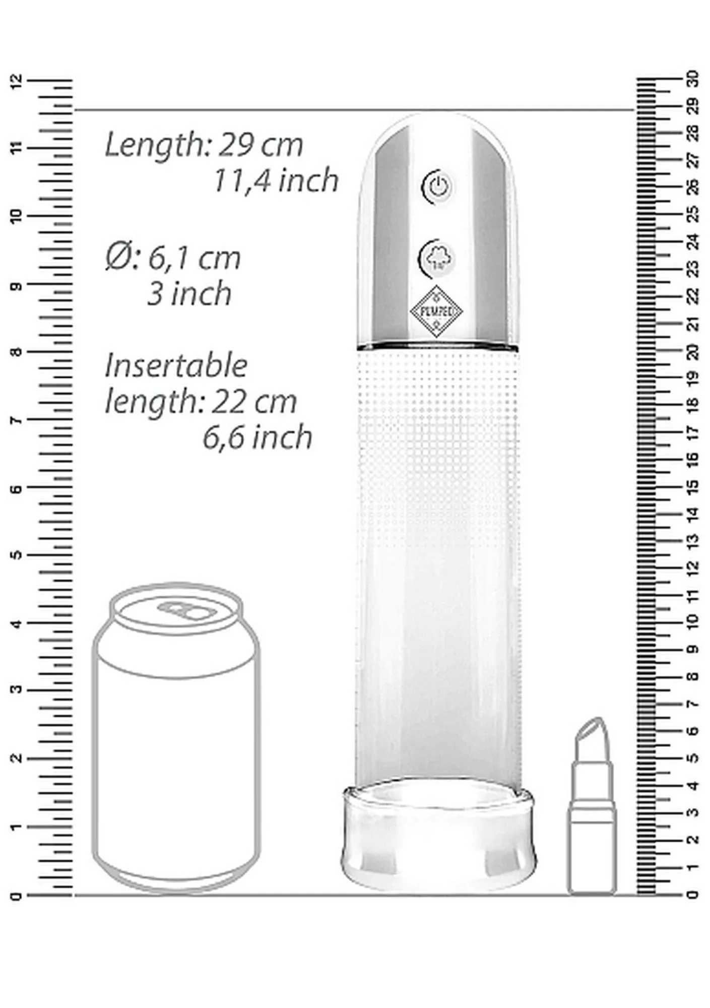 Помпа для пениса Pumped Automatic Luv Pump, 20 см (прозрачный)