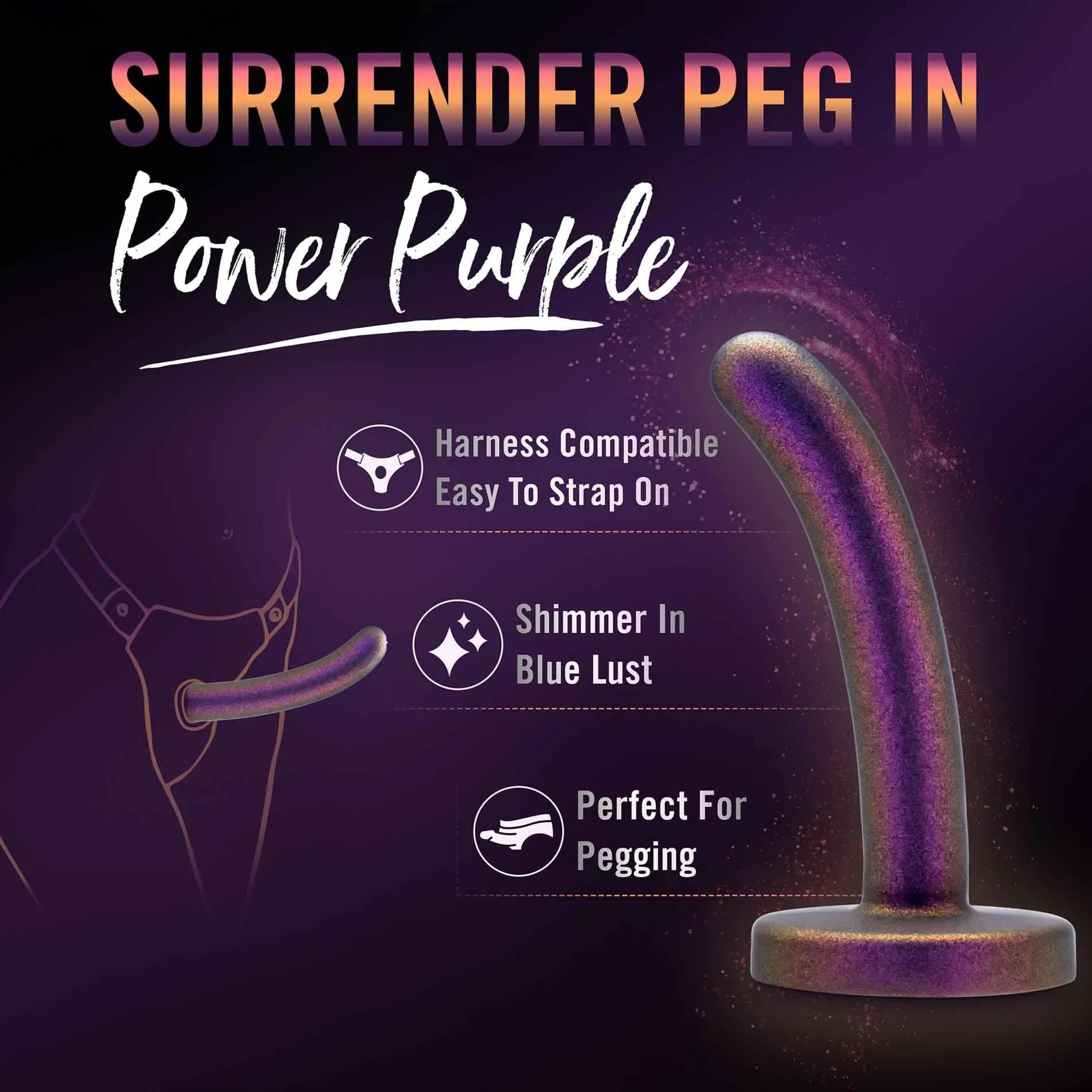 Blush Temptasia Surrender Peg - Dildo, Fioletowy, 12 cm