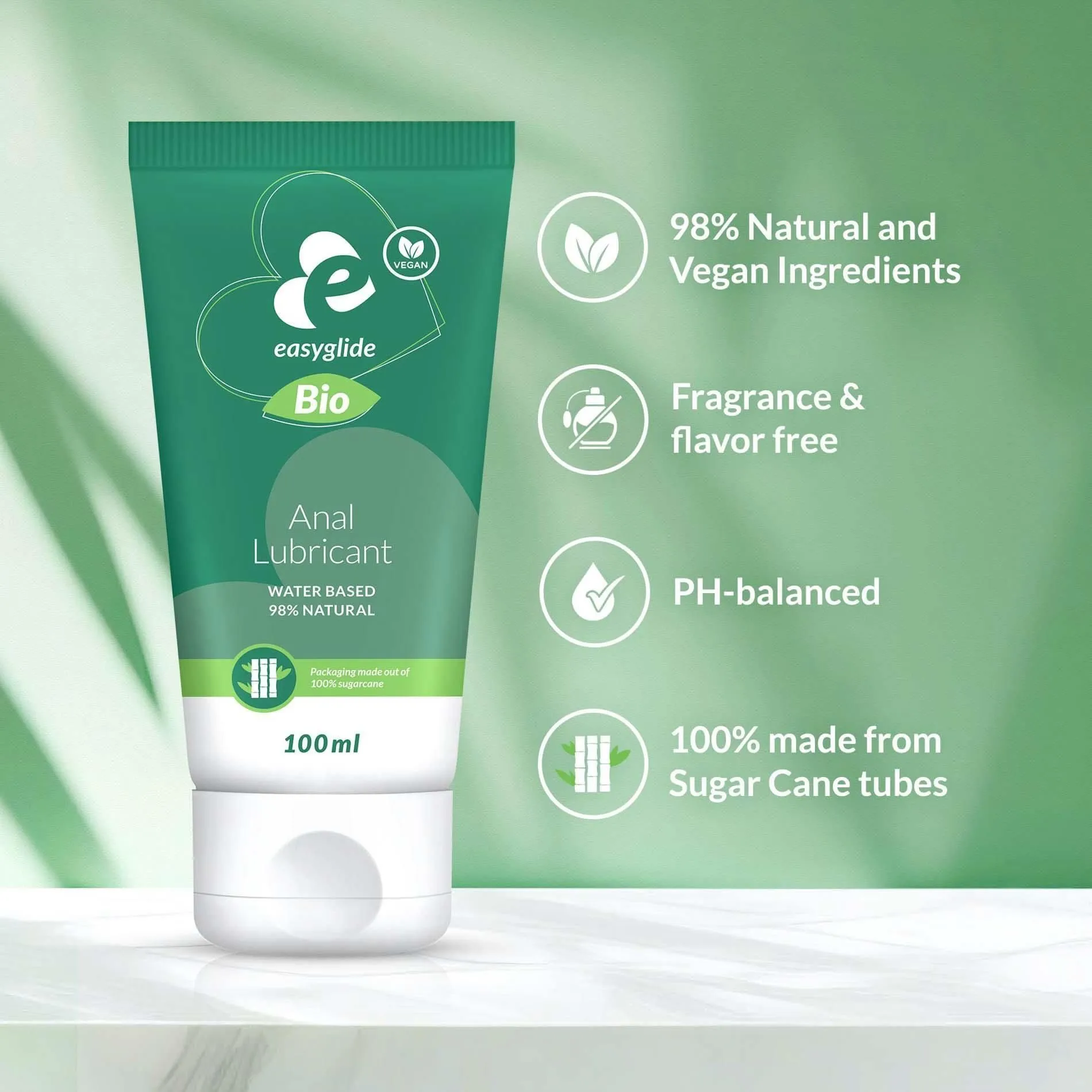 EasyGlide Bio & Natural Anal - Lubrykant na bazie wody, Bezzapachowy, 100 ml