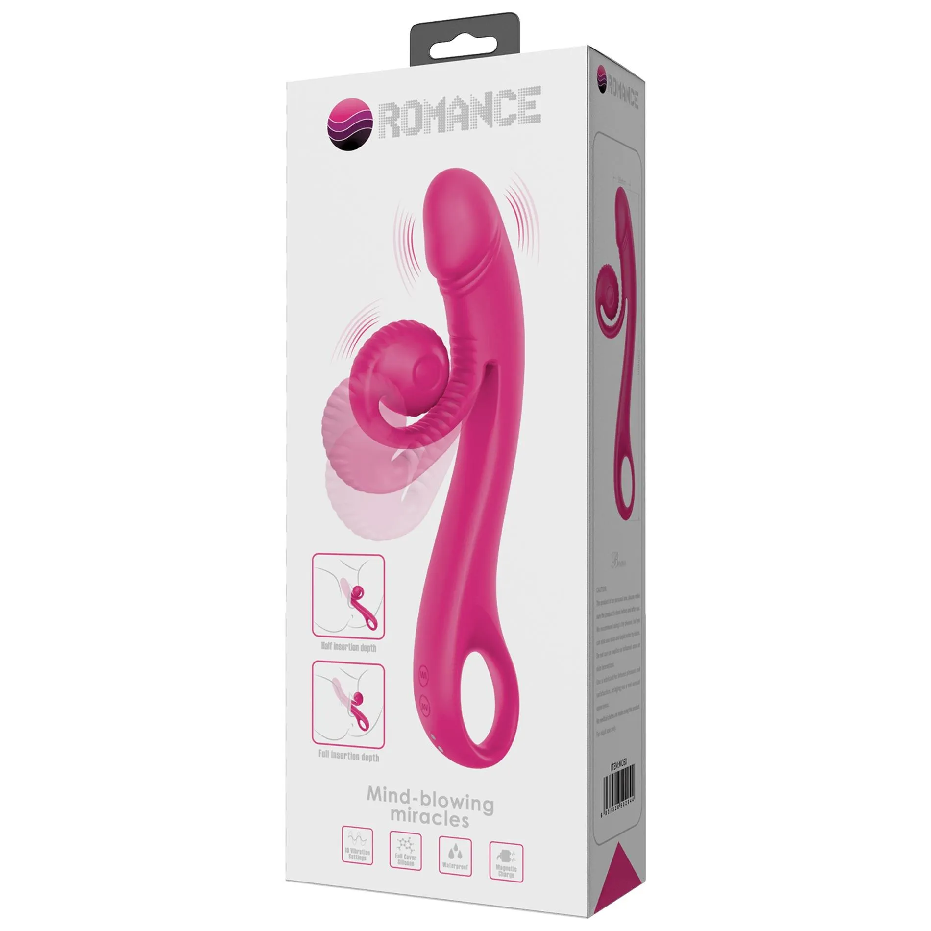 Вибратор Pretty Love Romance Beau Snail, 23 см (розовый)