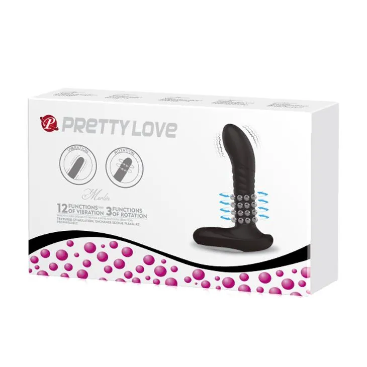 Pretty Love Prostate Massager - Stymulator prostaty, Czarny, 15.9 cm