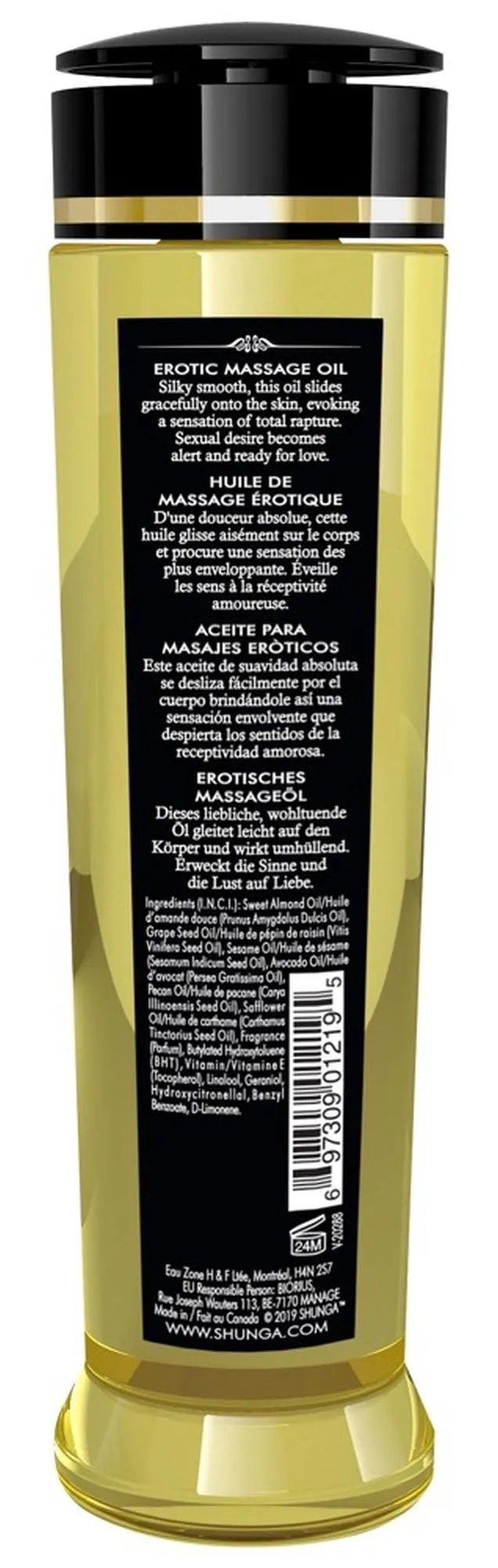 Shunga Seduction Midnight Flower - Olejek do masażu, Przezroczysty, Kwiatowy, 240 ml