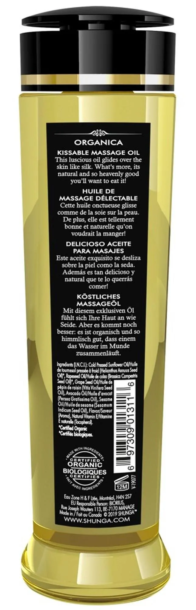 Масажна олія Shunga Organica Exotic зелений чай, 240 мл