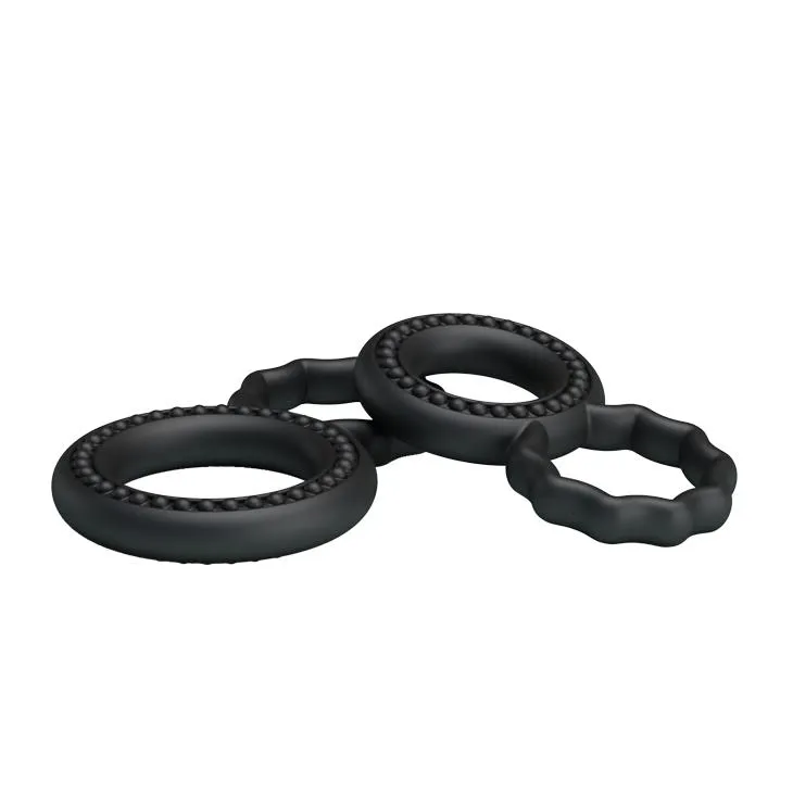 Ерекційне кільце Baile Cock Rings, набір 2 шт (чорний)