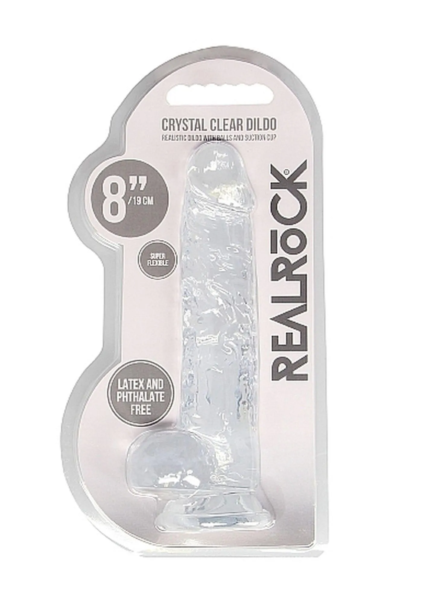 Фаллоимитатор RealRock Crystal Clear 8”, 21 см (прозрачный)