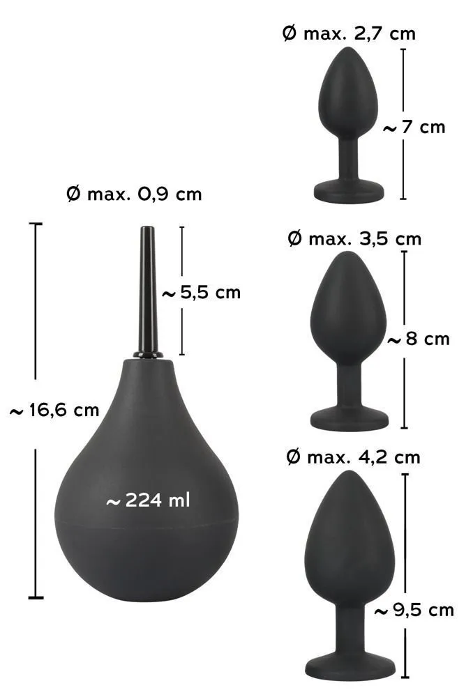 Набір для анальної стимуляції Orion Black Velvets Anal Kit, 4 шт (чорний)